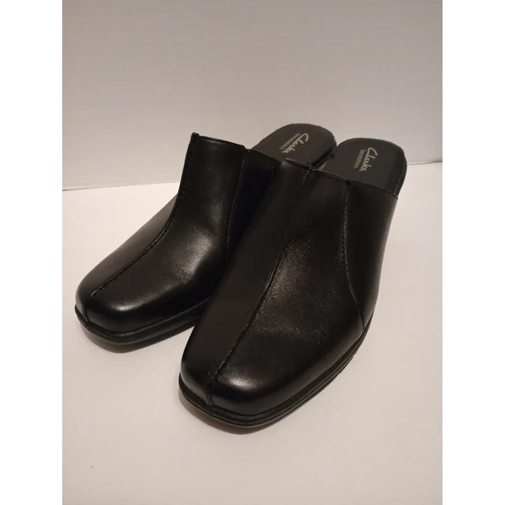 Clarks Elegance Black Clogs Women's Size 9M